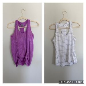 (2) Athleta Razor Back Tank Tops Small